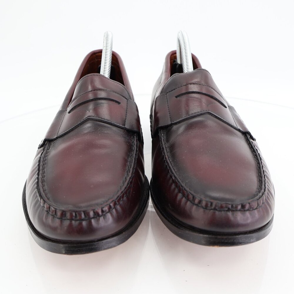 Allen Edmonds Men's Walden Loafer Size 10 3E Burgundy Leather Penny Slip on - Picture 4 of 13